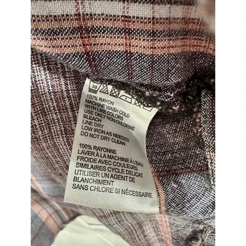 BDG Urban Outfitters Womens Medium Plaid Tie Front Button Down Shirt - Picture 4 of 6